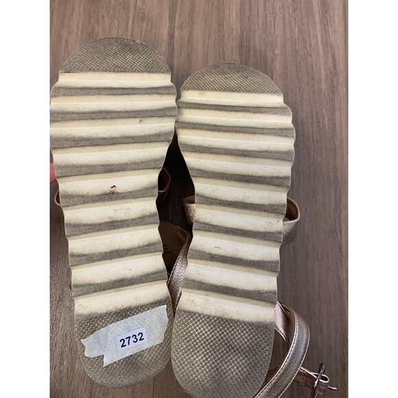 Steve Madden Gold Cork Platform Strap Sandal Sz 10 - Picture 6 of 6